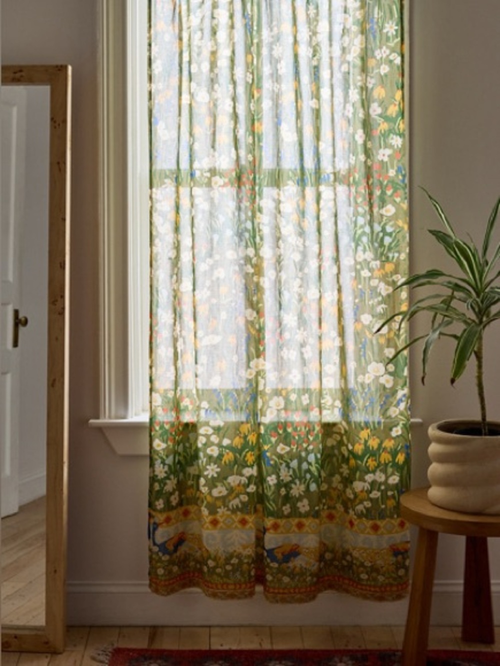 Anette floral printed window panels 2 sheer curtains urban outfitters